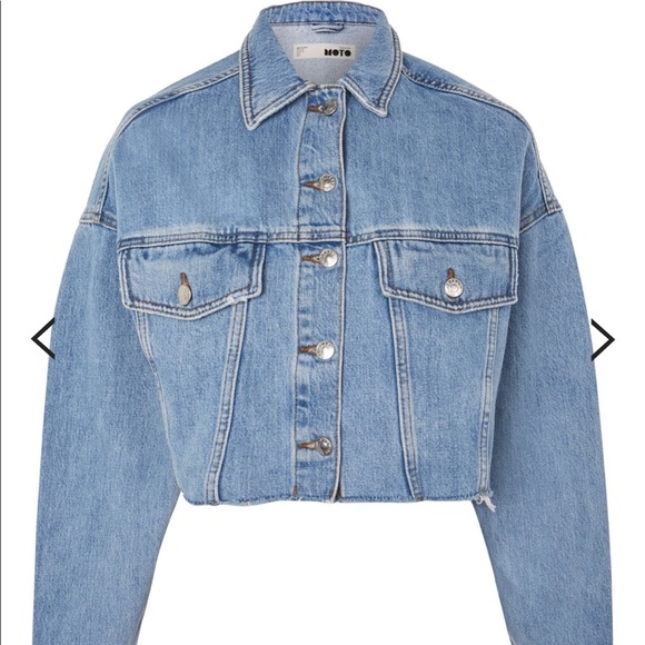 NWT Topshop Cropped Denim Jacket! - Picture 4 of 6